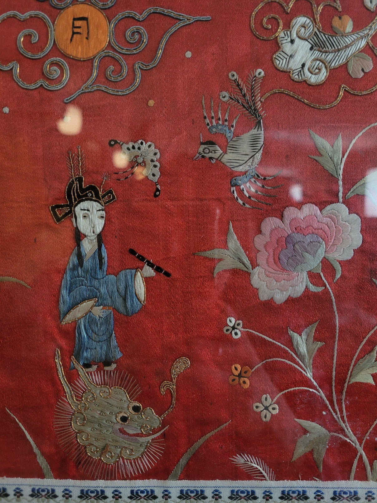 Antique Embroidered Silk Chinese Panels