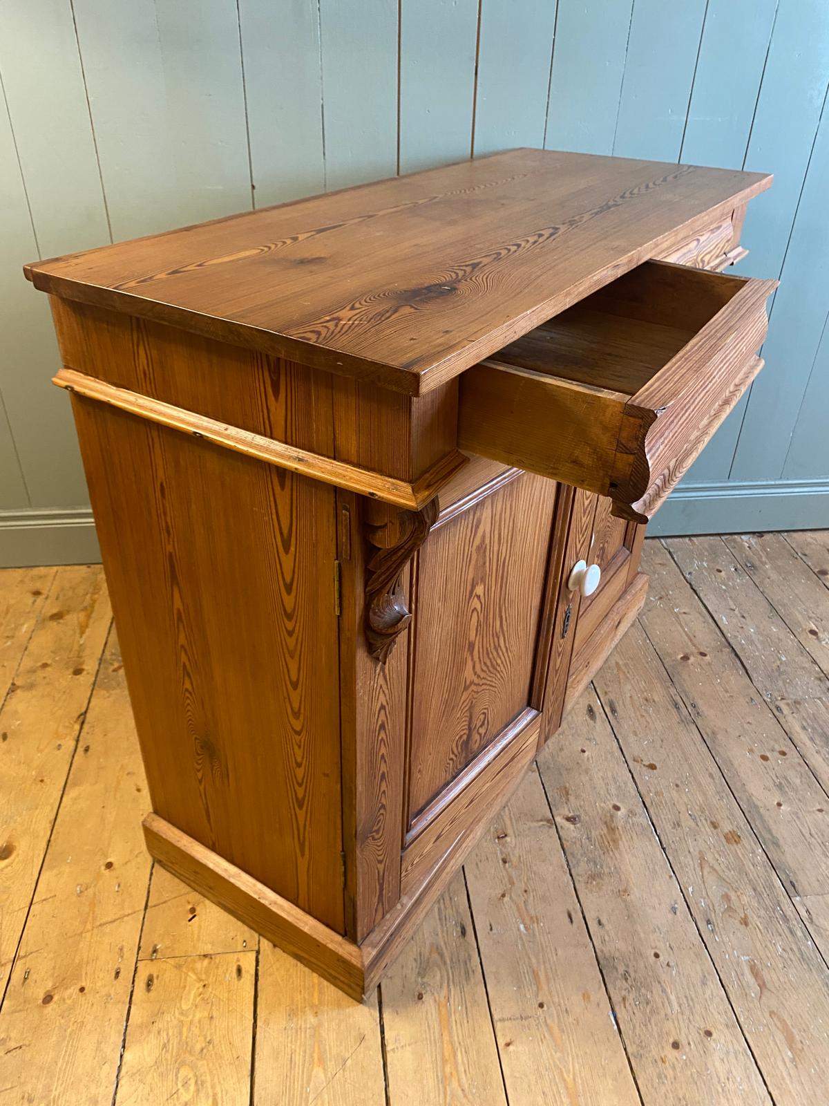 Antique Pitch Pine Sideboard