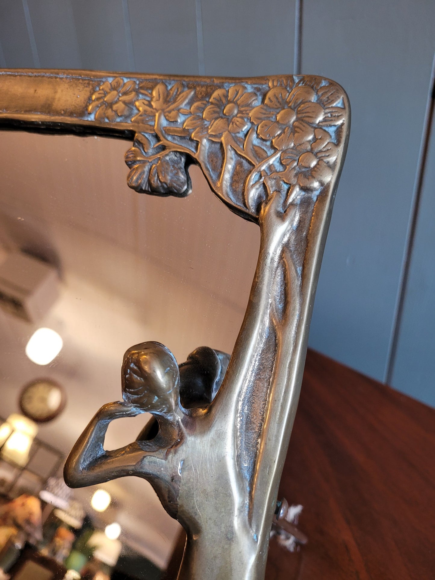 Brass Art Nouveau Mirror
