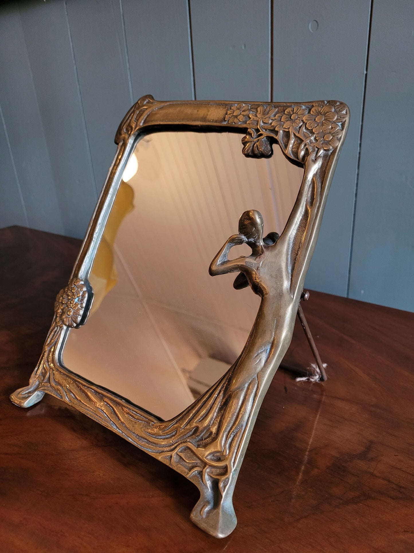 Brass Art Nouveau Mirror
