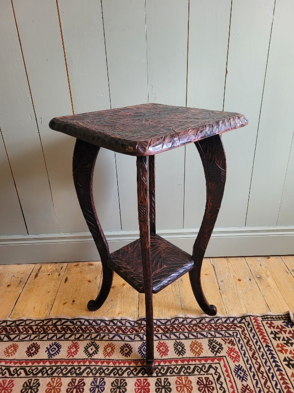 Carved Wood Liberty Plant Table