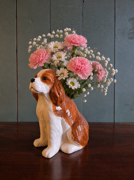 Hand Painted Blenheim Flower Vase Small