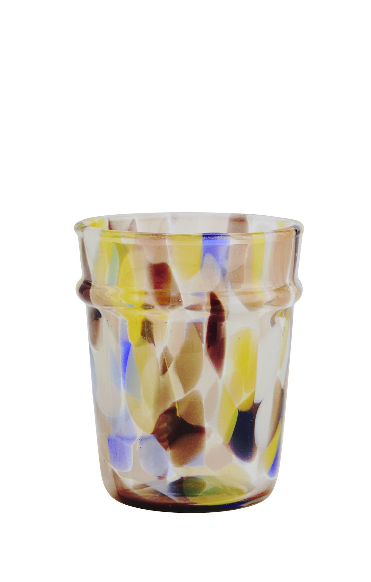 Yellow Brown Blue Coloured Drinking Glass