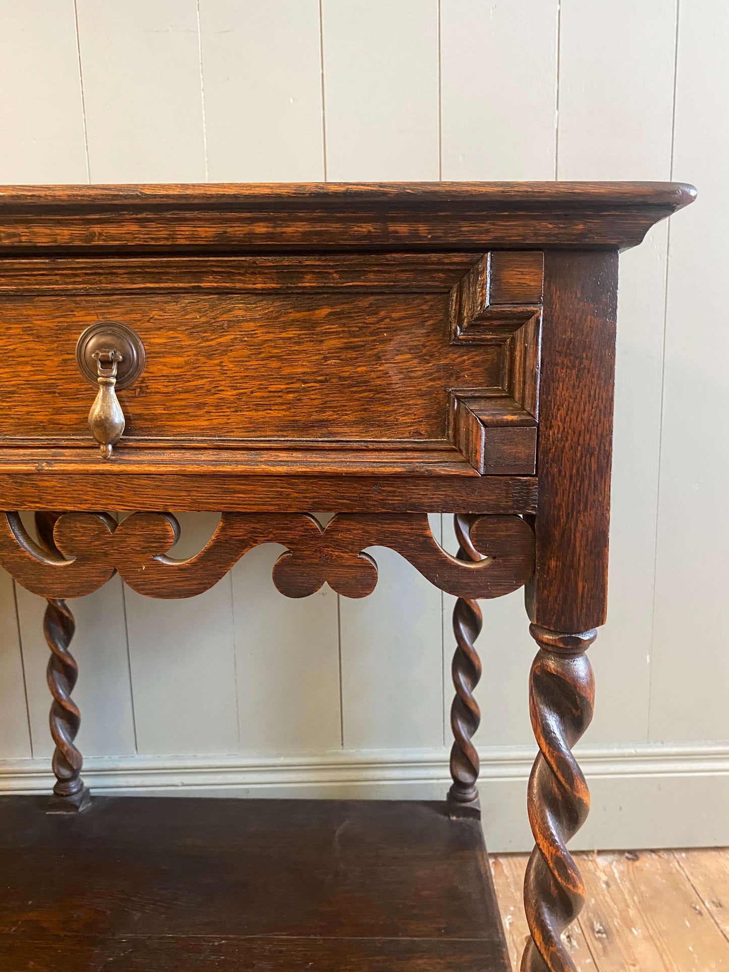 Early 20th Century Oak Barley Twist Console