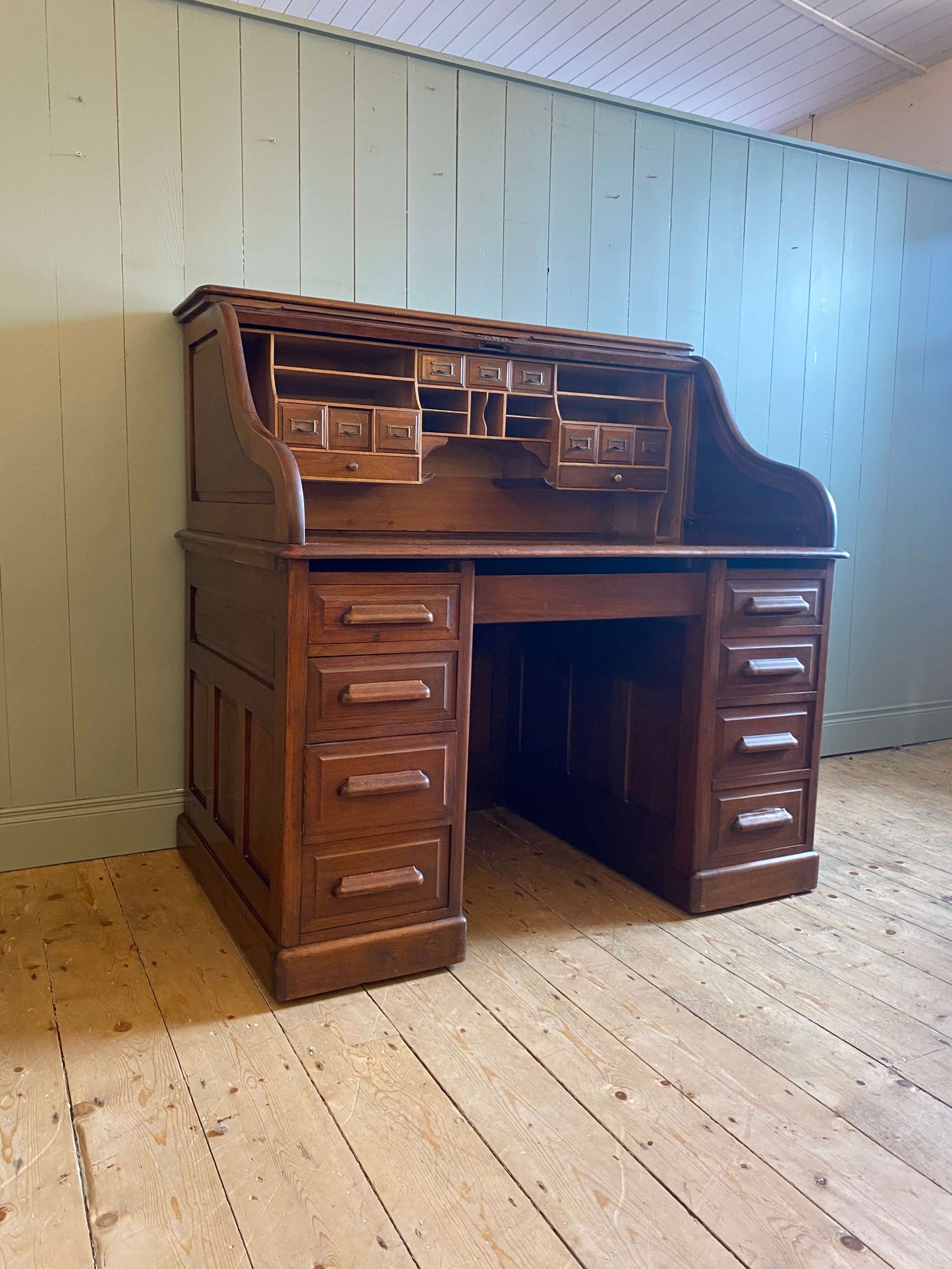 Edwardian Roll Top Writing Desk