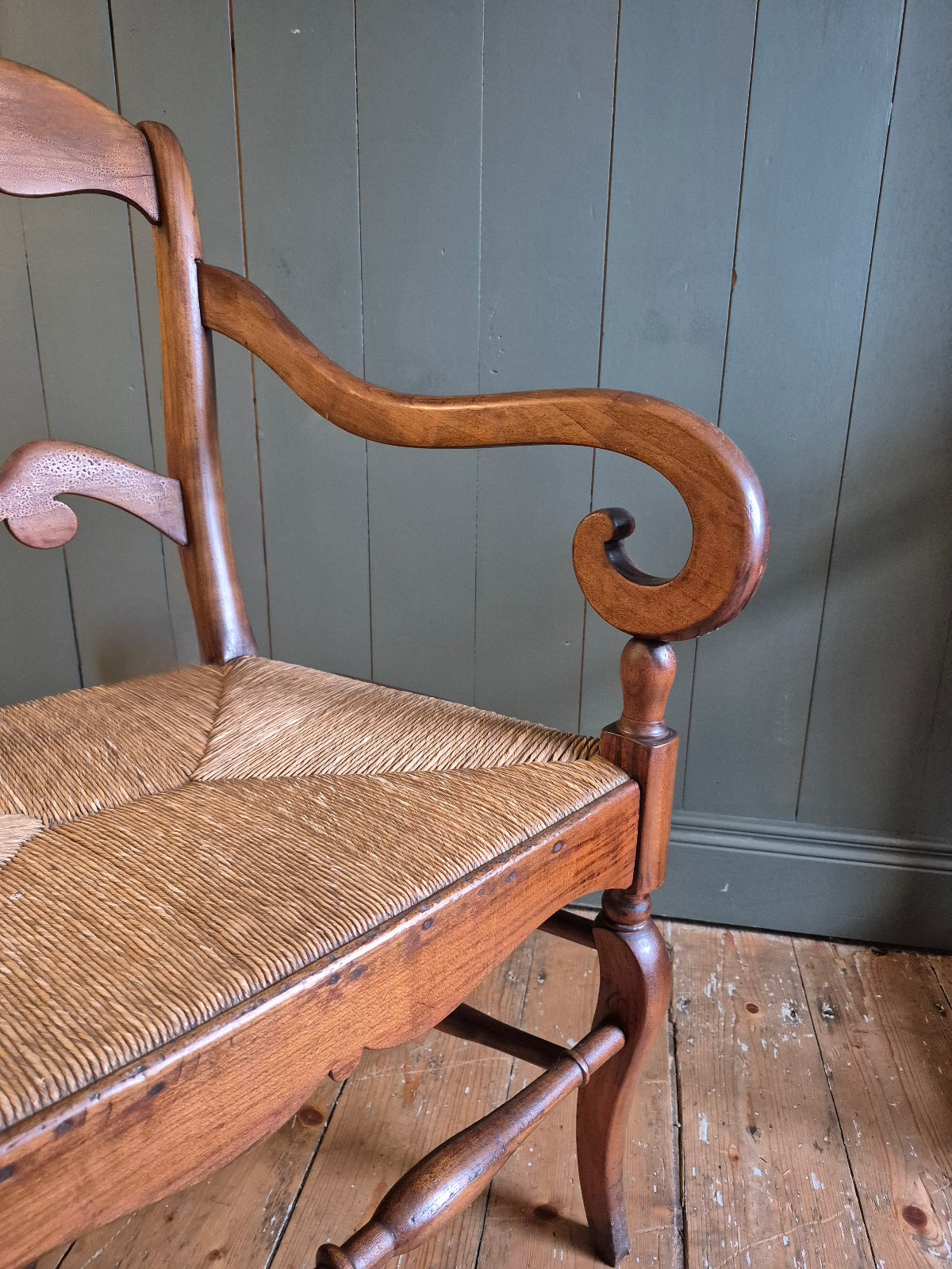 French Rush Seat Armchair