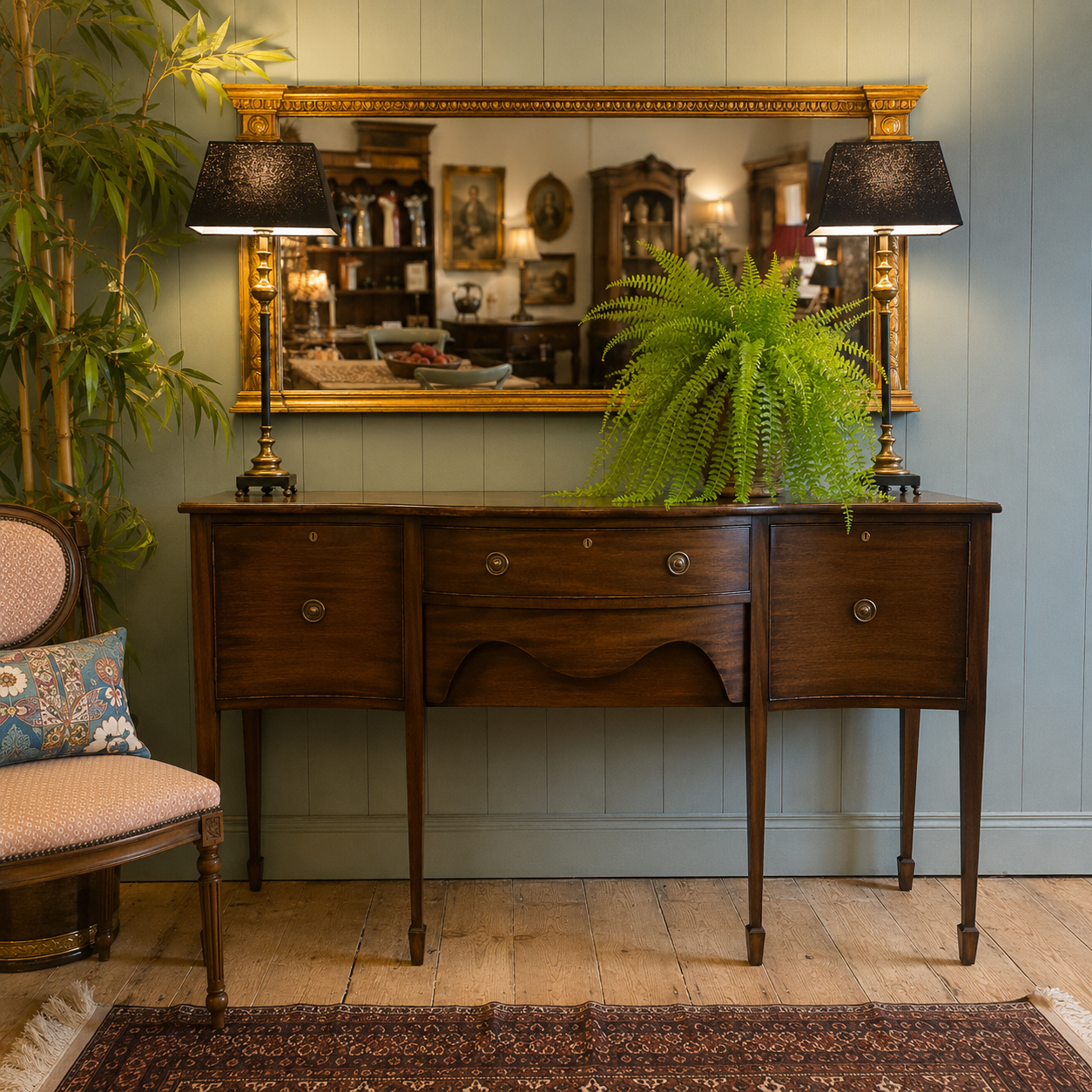 Gilt Over Mantle Mirror