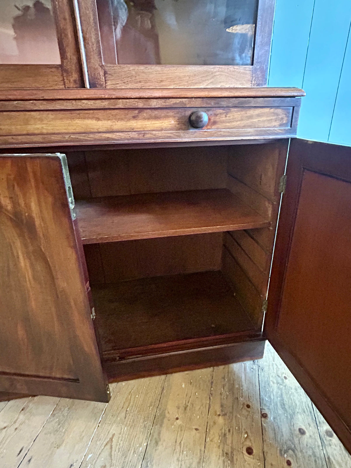 Mahogany Glazed Bookcase Cabinet