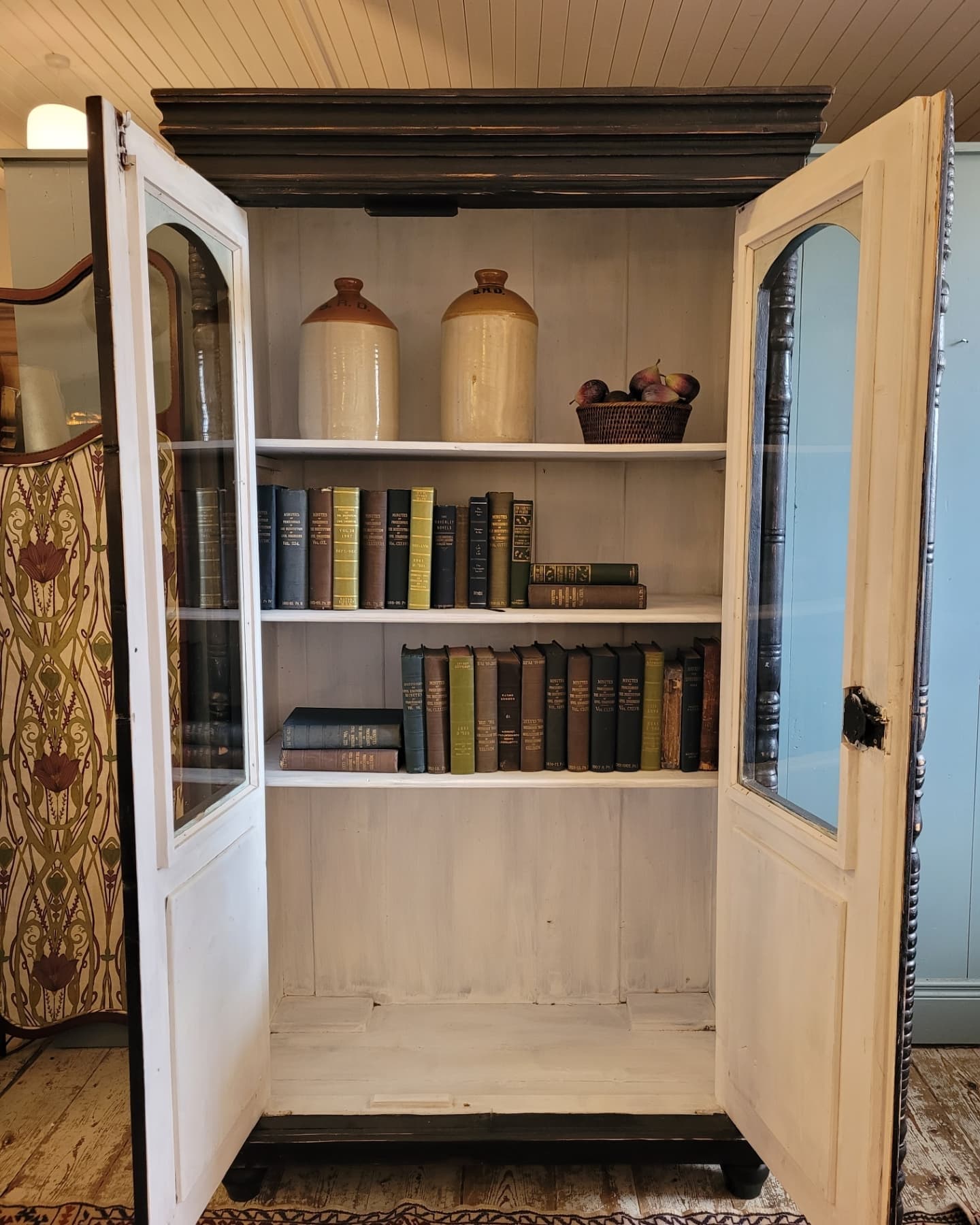 Glazed Painted Two Door Cabinet