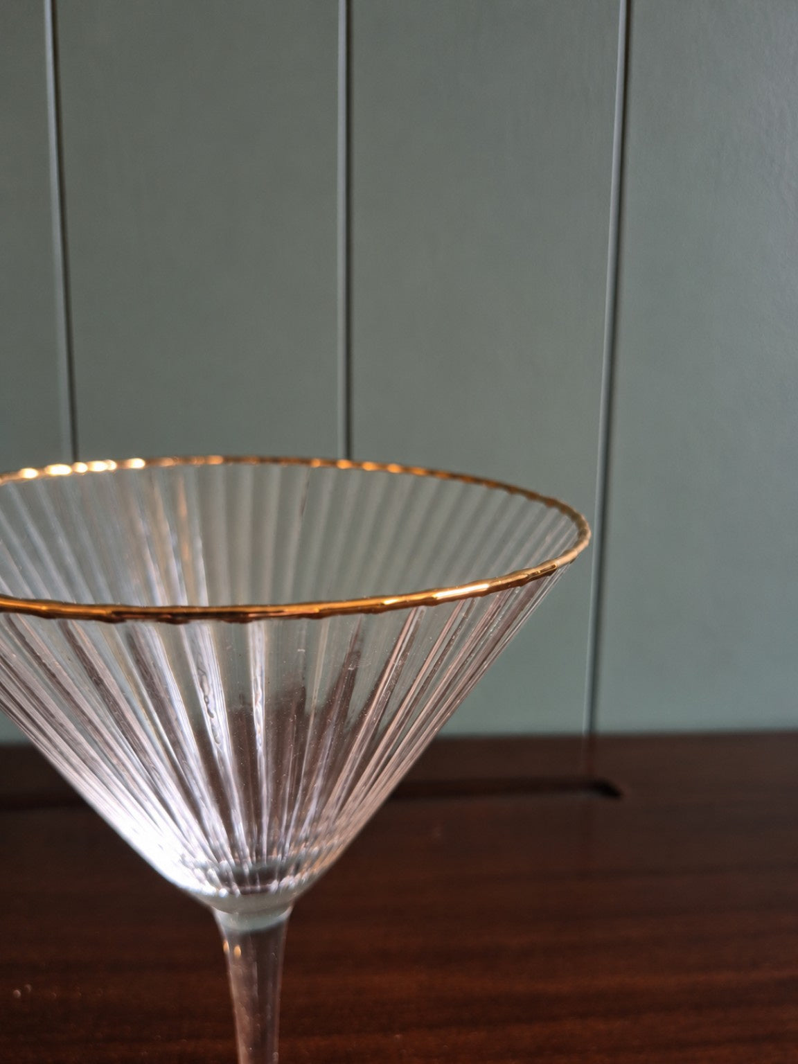 Gold Rim Martini Glasses
