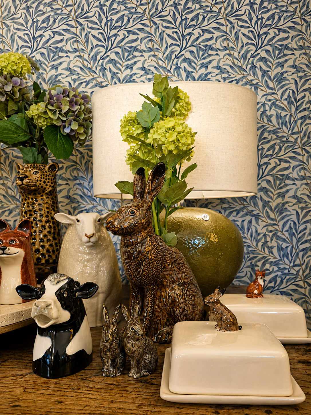 Hand Painted Hare Flower Vase