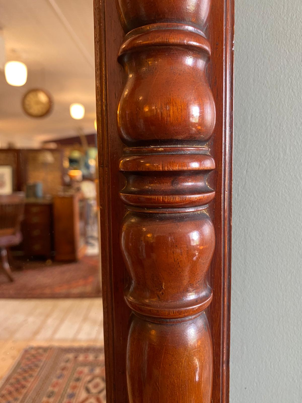 Turned Mahogany Mirror