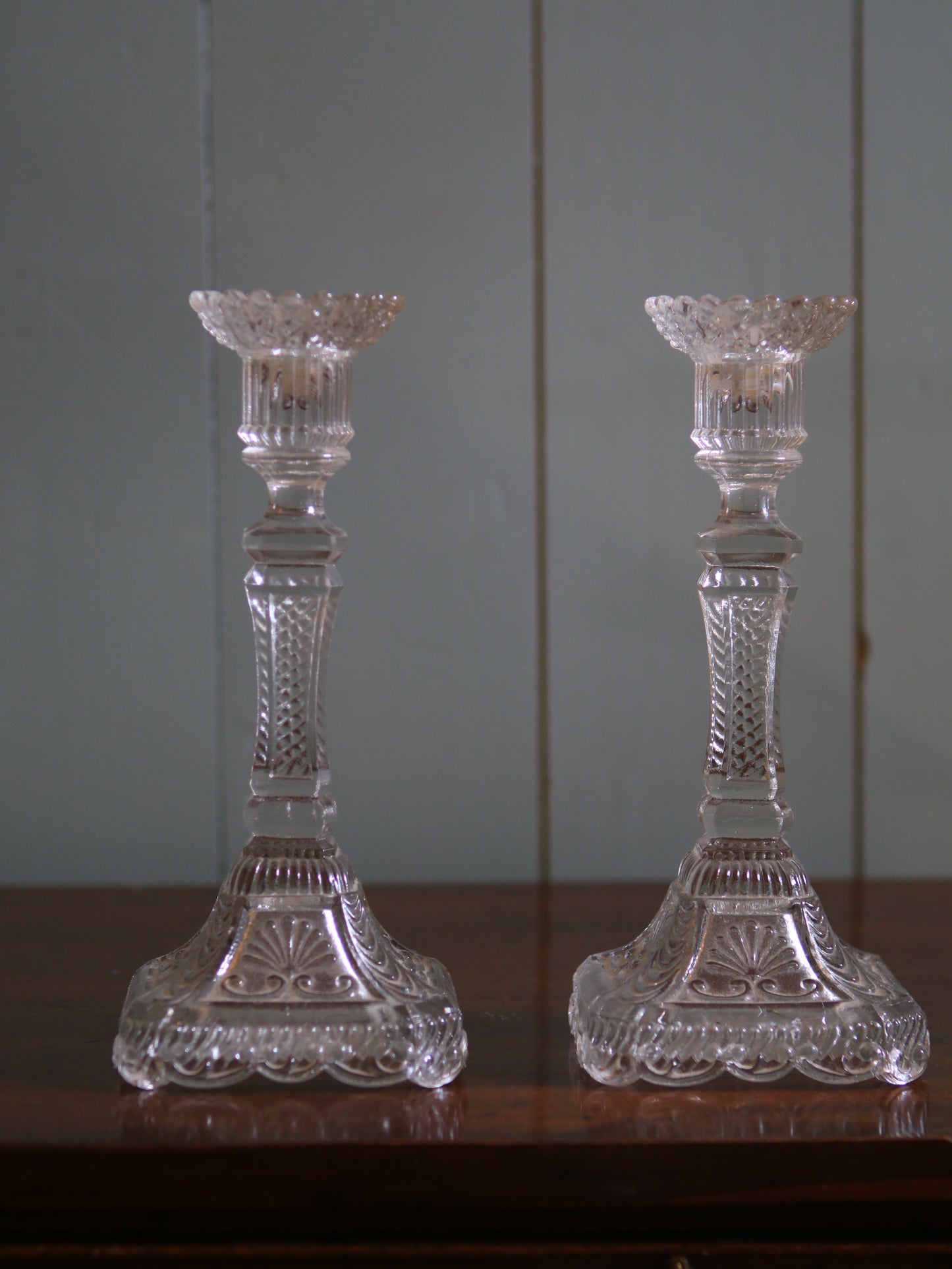 Cut Glass Candle holders