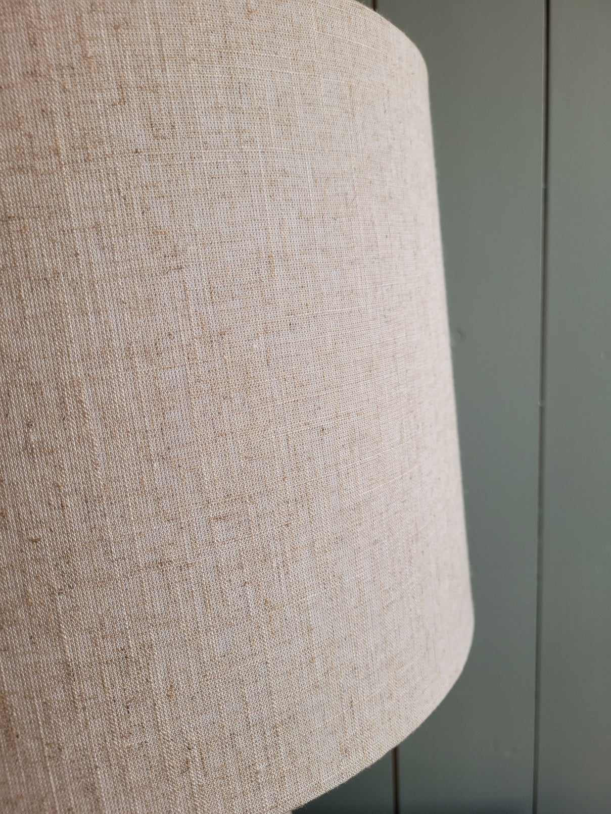 Indigo and Cream Hand Painted Table Lamp with Linen Shade