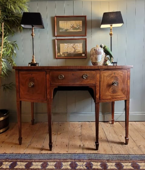 Edwardian Mahogany Bow Front Sideboard