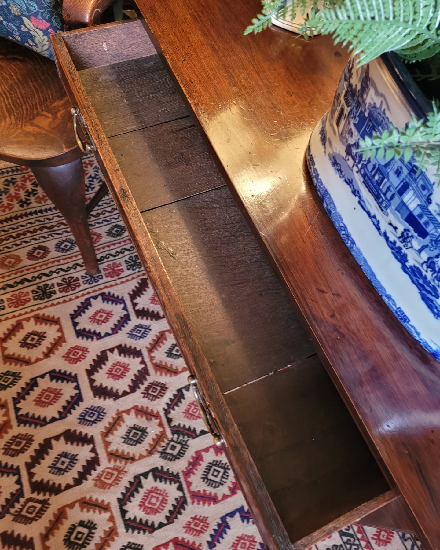 Mahogany Single Drawer Console Table