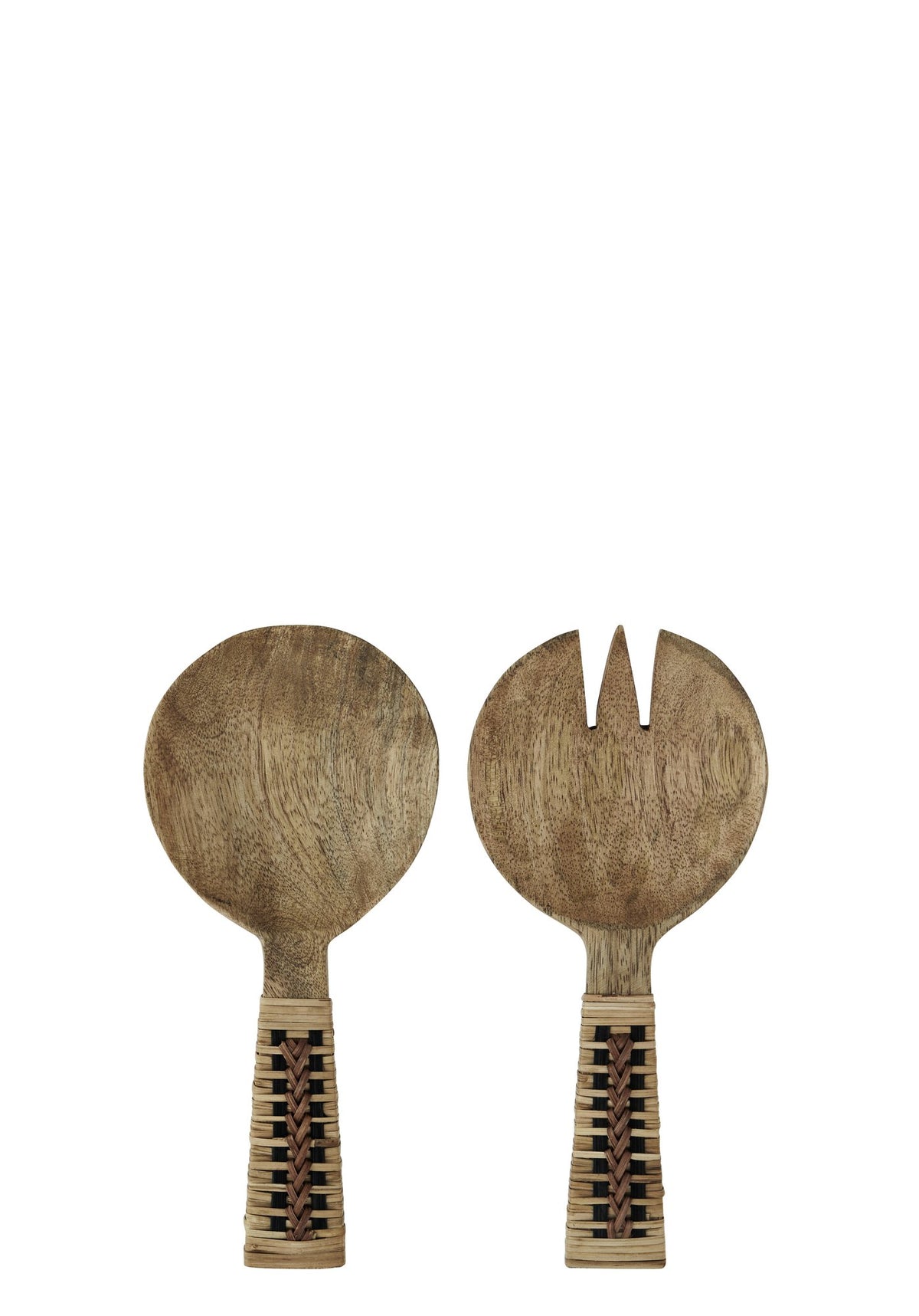 Mango Wood Serving Set With Bamboo Set Of Two