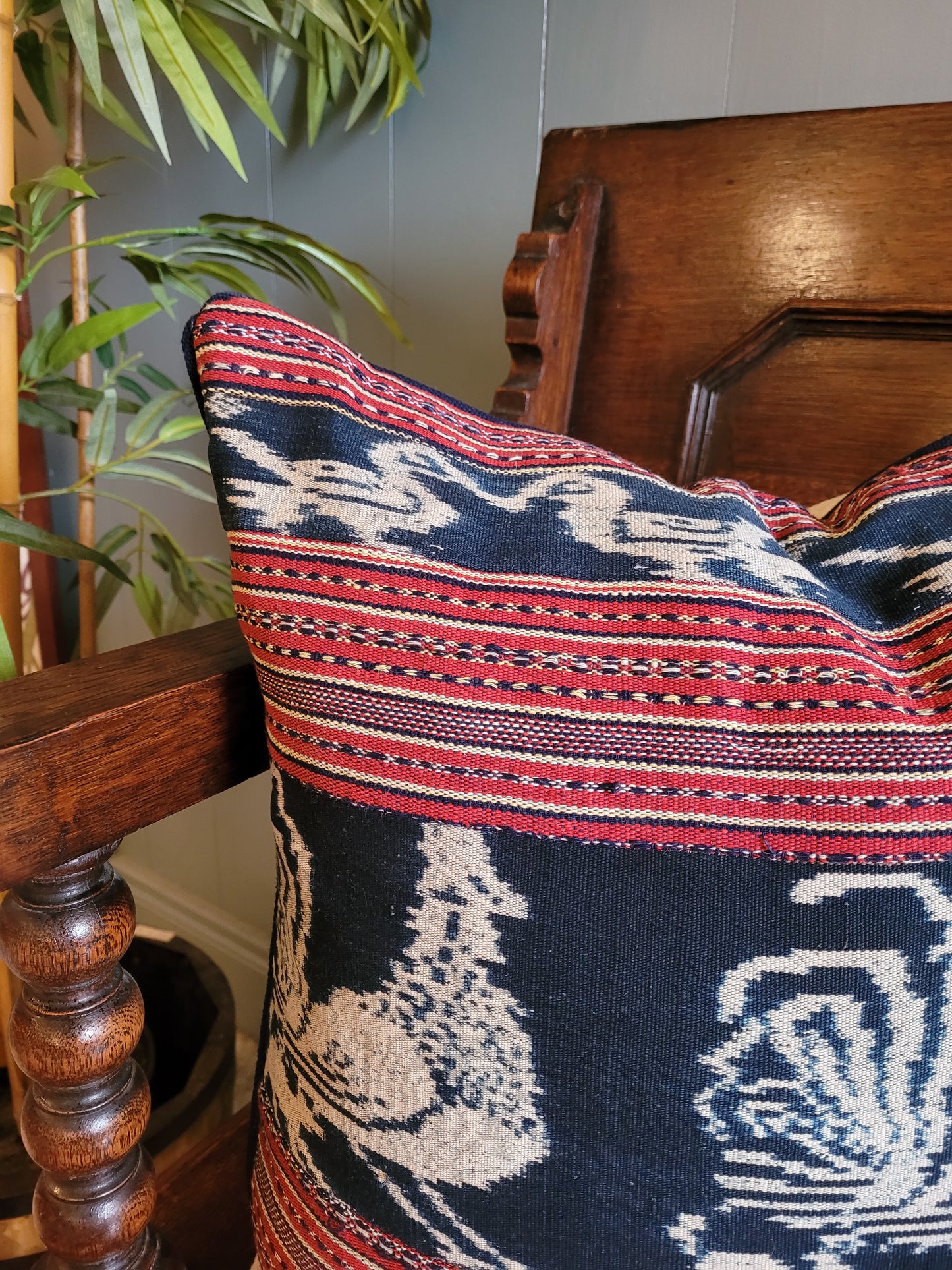 Pair of Chicken Print Linen Cushions
