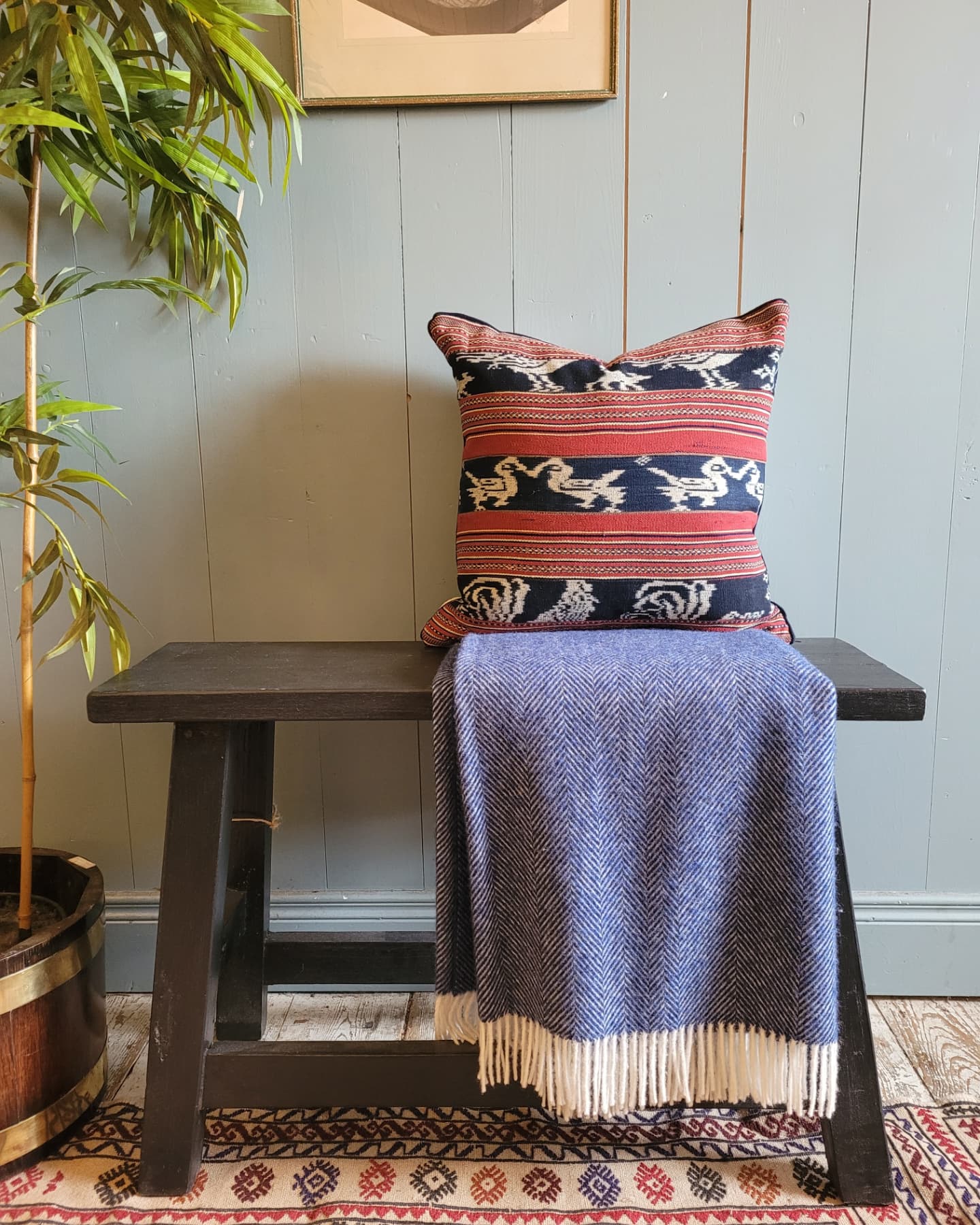 Pair of Chicken Print Linen Cushions