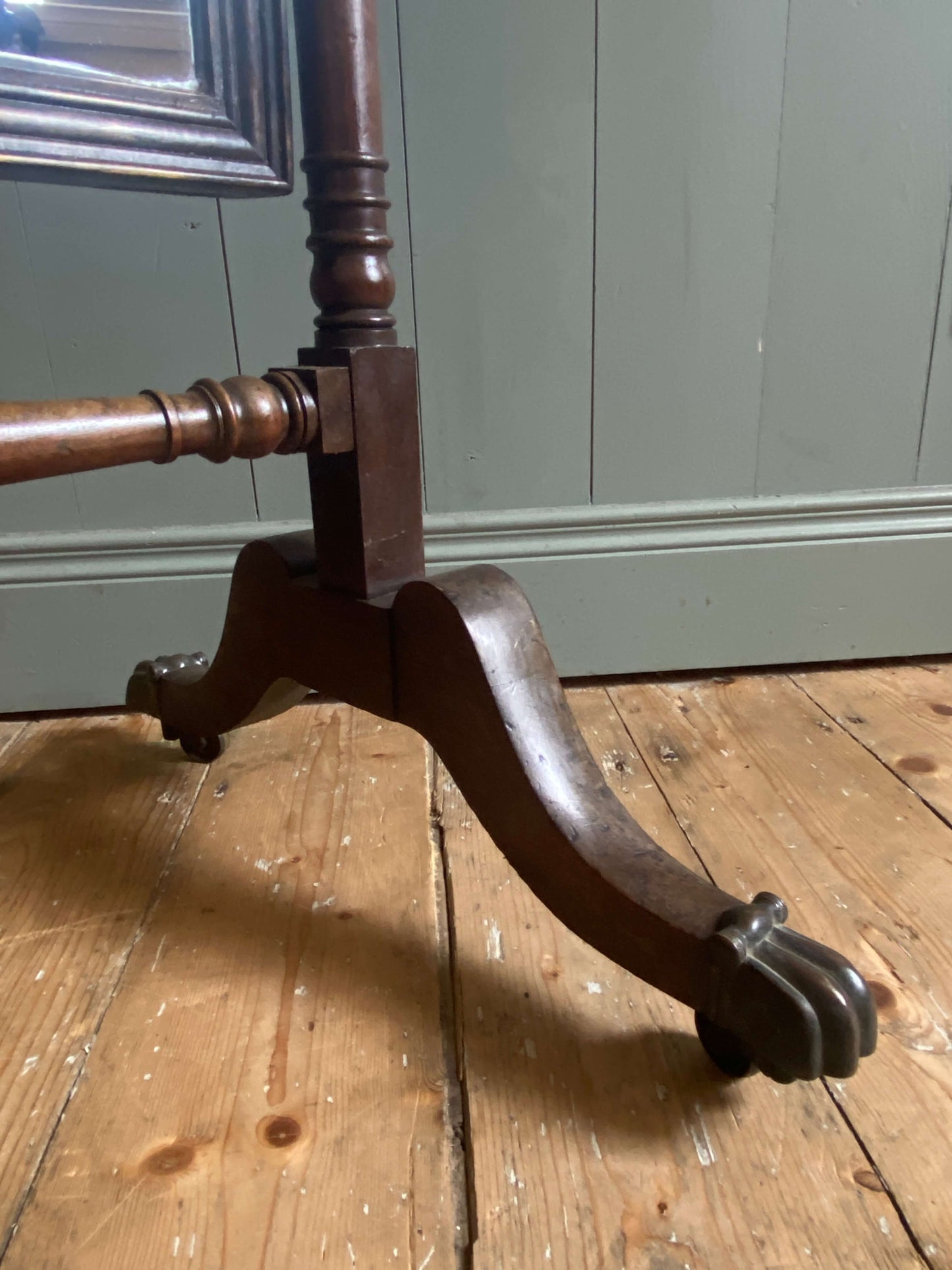 Regency Cheval Mirror With Claw Feet