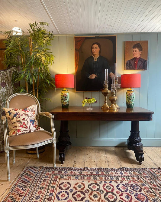 Victorian Rosewood Library/ Console Table