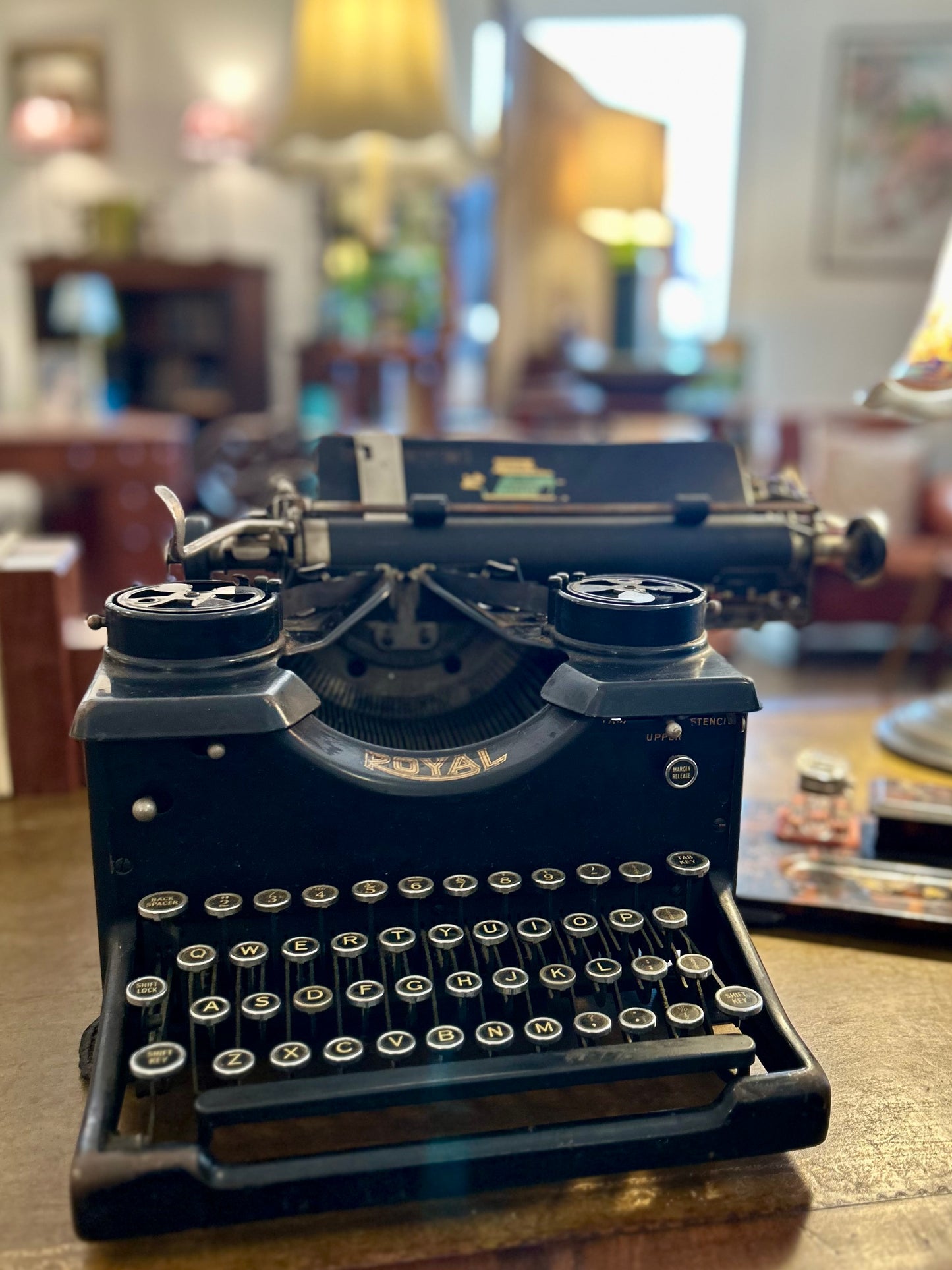 1930s Royal Portable Typewriter with Glass Sides
