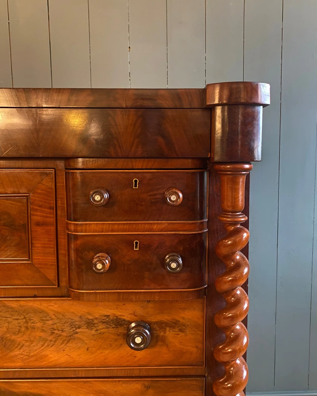 Scottish Flame Mahogany Victorian Chest of Drawers
