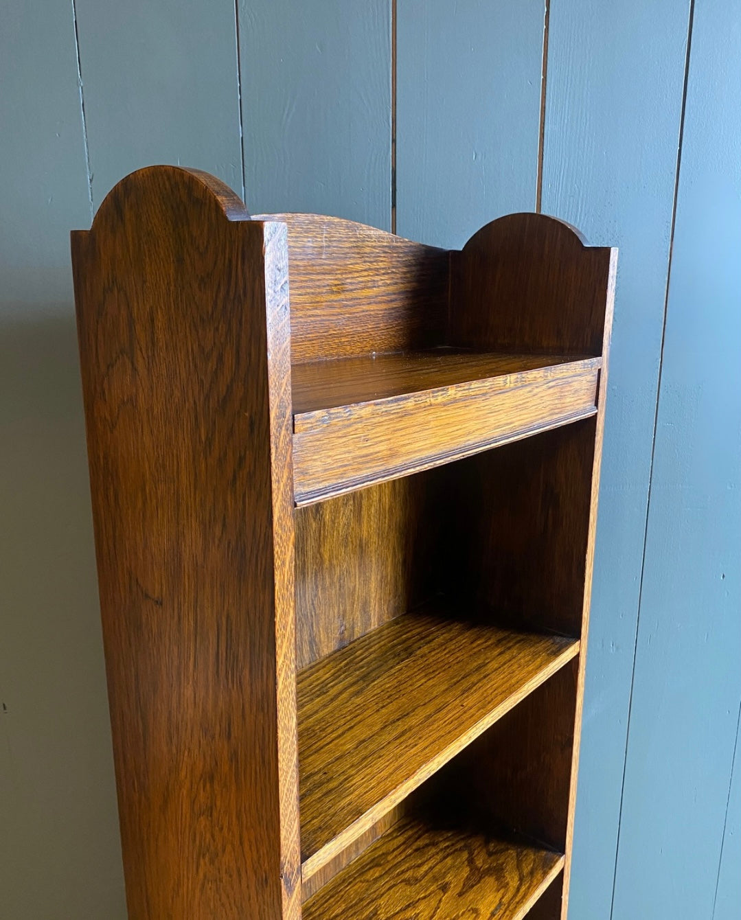 Slim Golden Oak Bookcase