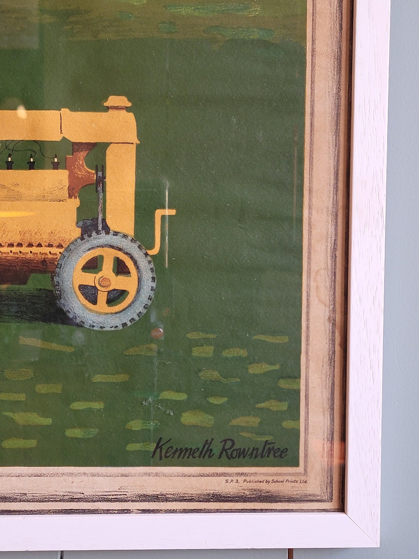 Tractor Print by Kenneth Rowntree c1940's