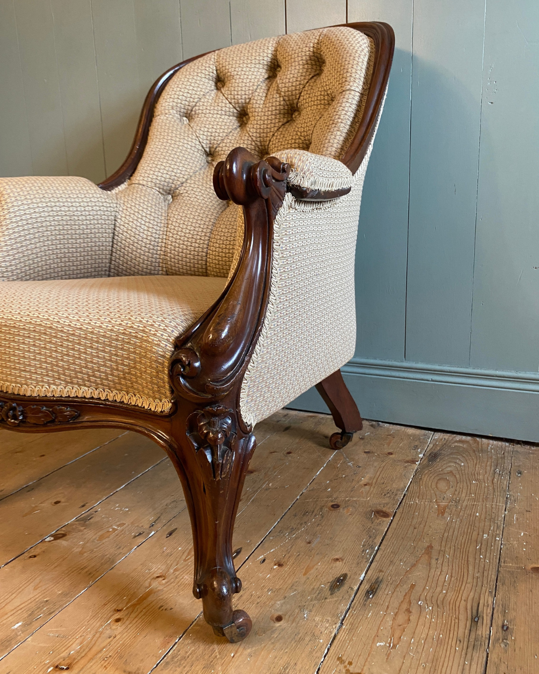 Victorian Armchair and Footstool