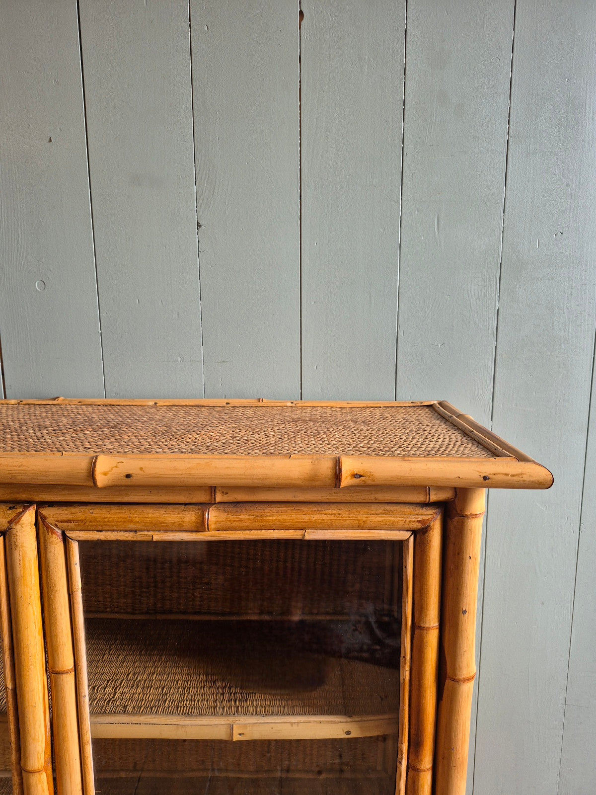 Victorian Bamboo Glazed Cabinet