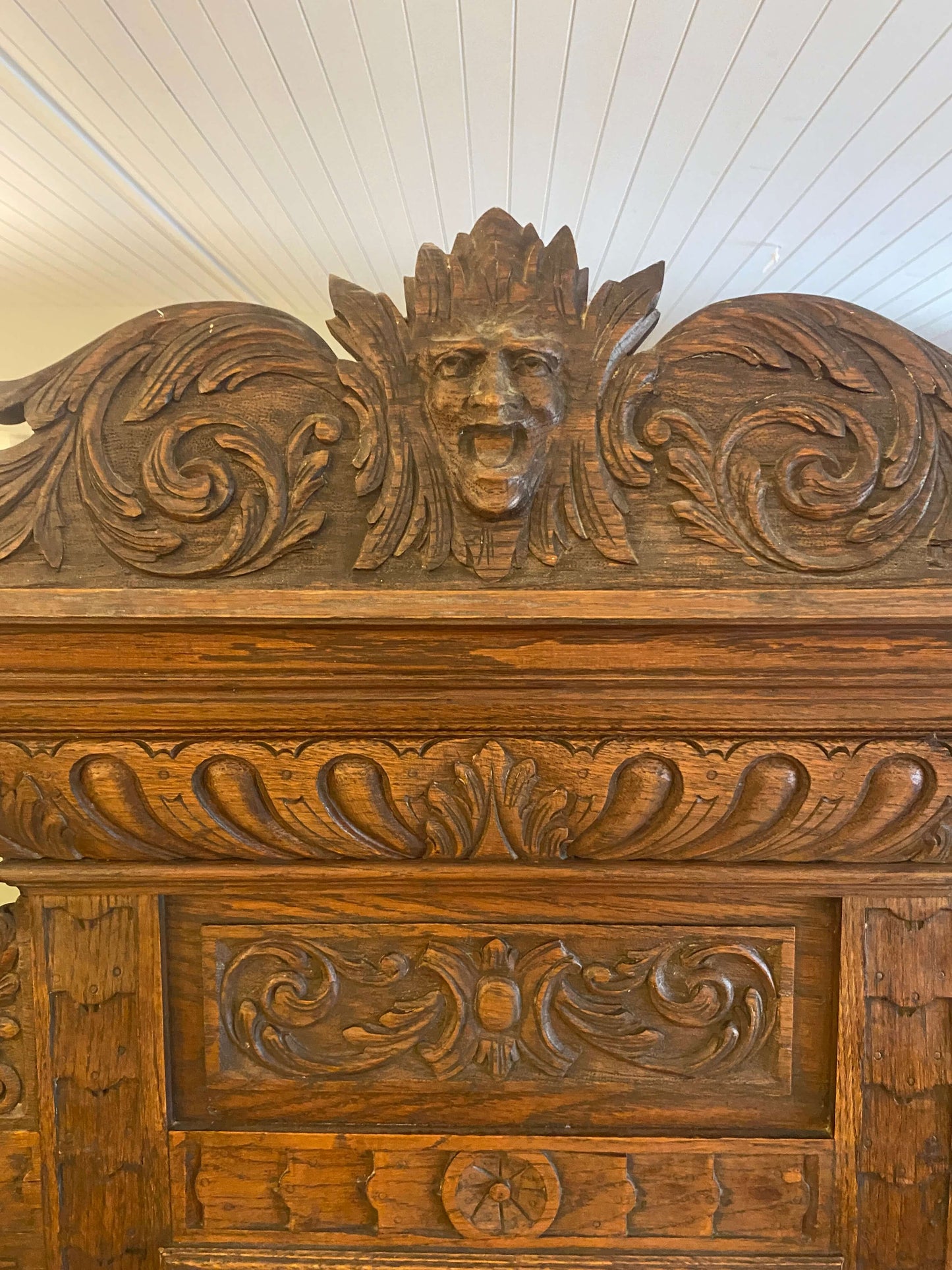 Victorian Carved Oak Hall Stand