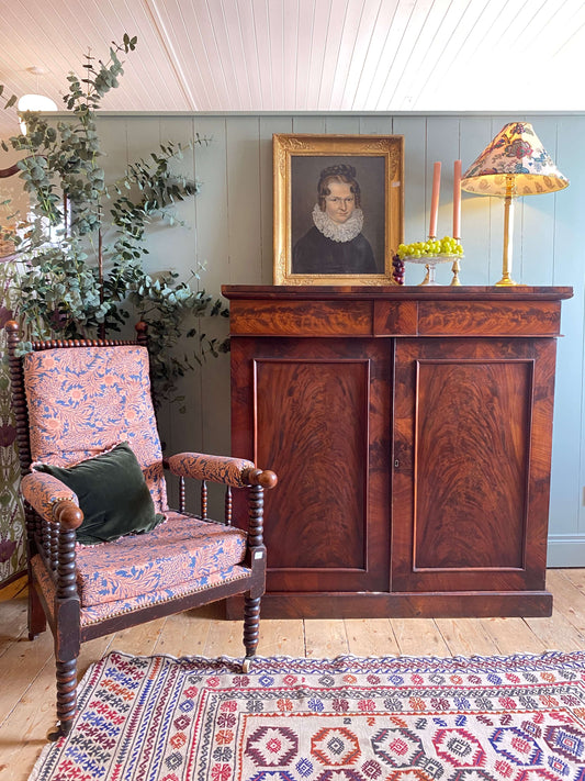 Victorian flame mahogany side cabinet