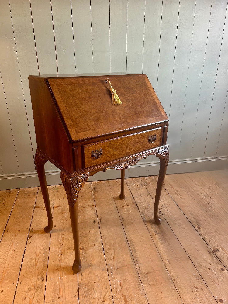 Vintage Burr Walnut Writing Bureau