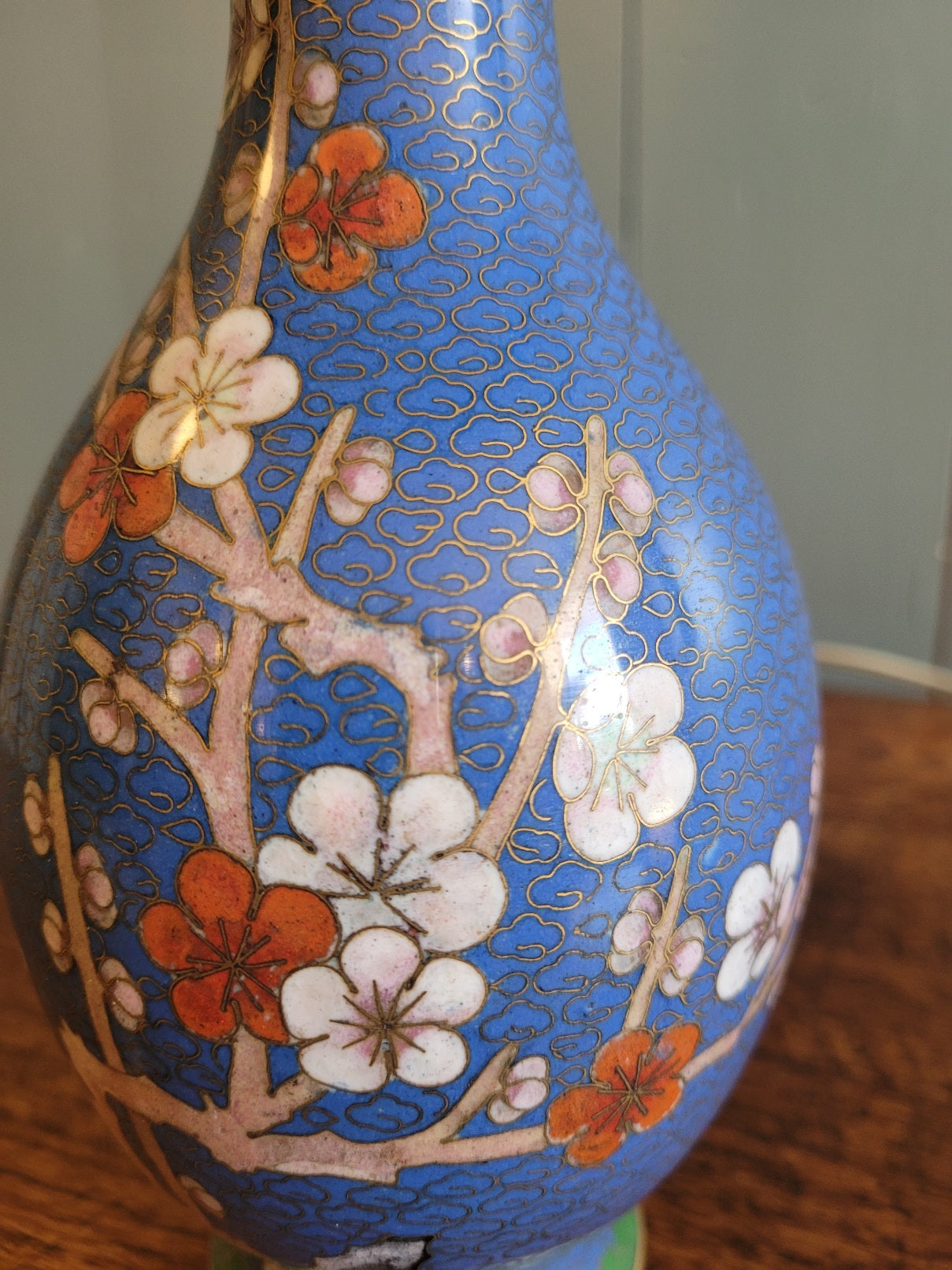 Vintage Cloisone Lamp Base with Handmade Shade