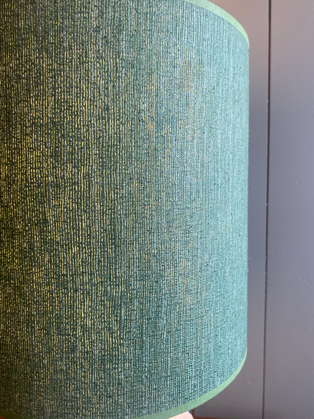 Vintage Delft Blue Ceramic Base Lamp with Handmade Shade