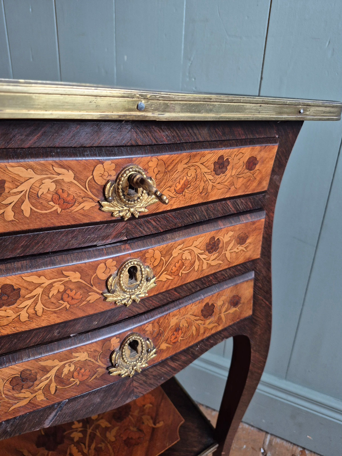 Vintage Italian Marquetry Side Table
