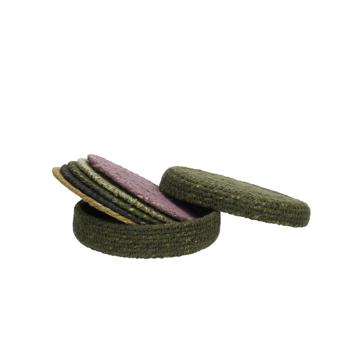 Handwoven Seagrass Coasters In Box