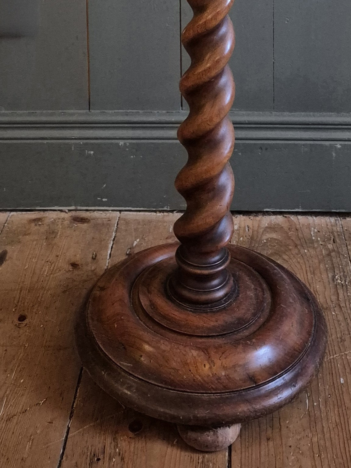 Antique Mahogany Barley Twist Candle Stand