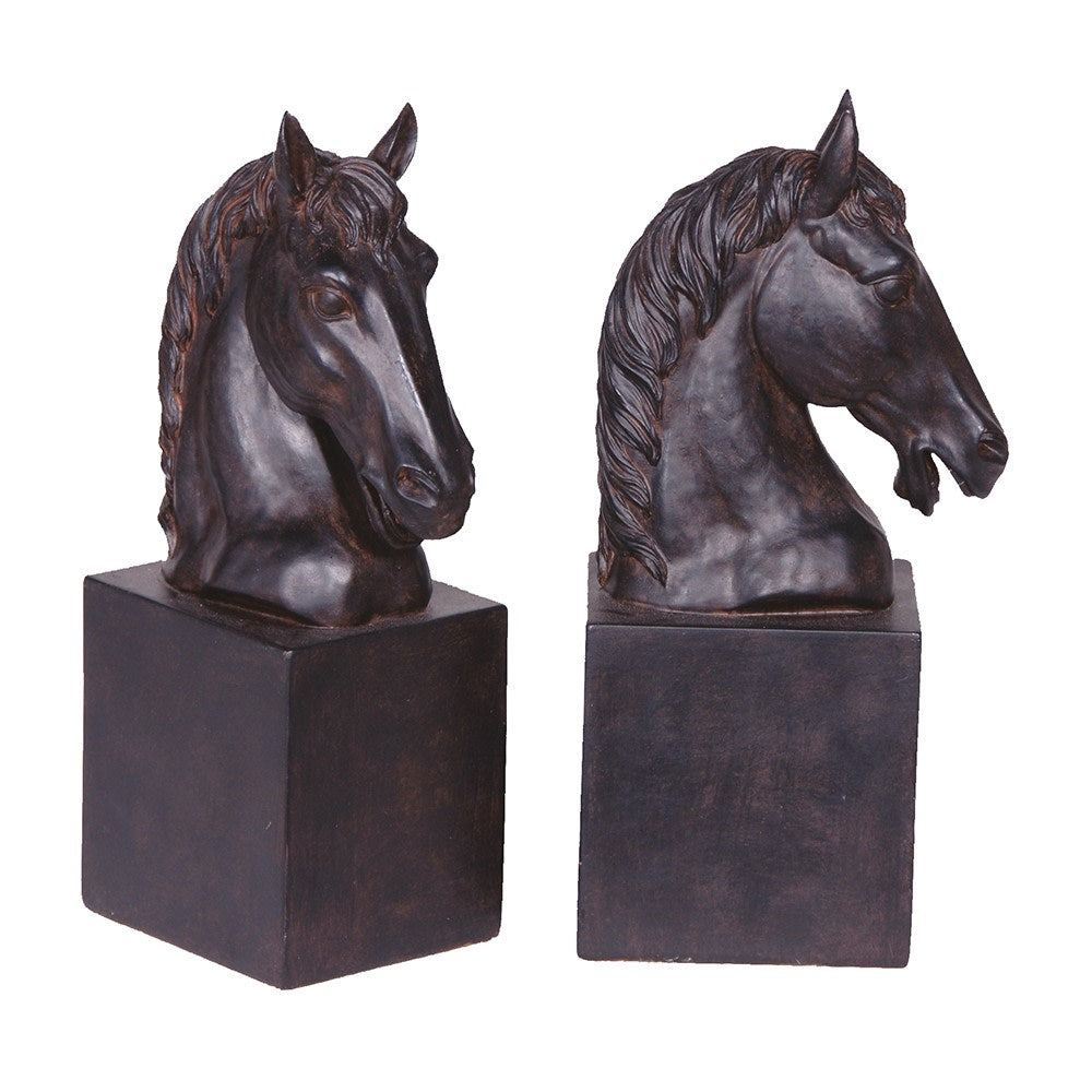 Black Horse Bookends