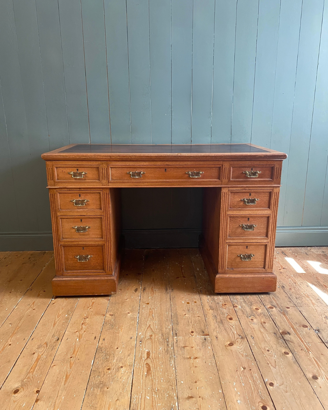 Pedestal Walnut Desk Circa 1880's