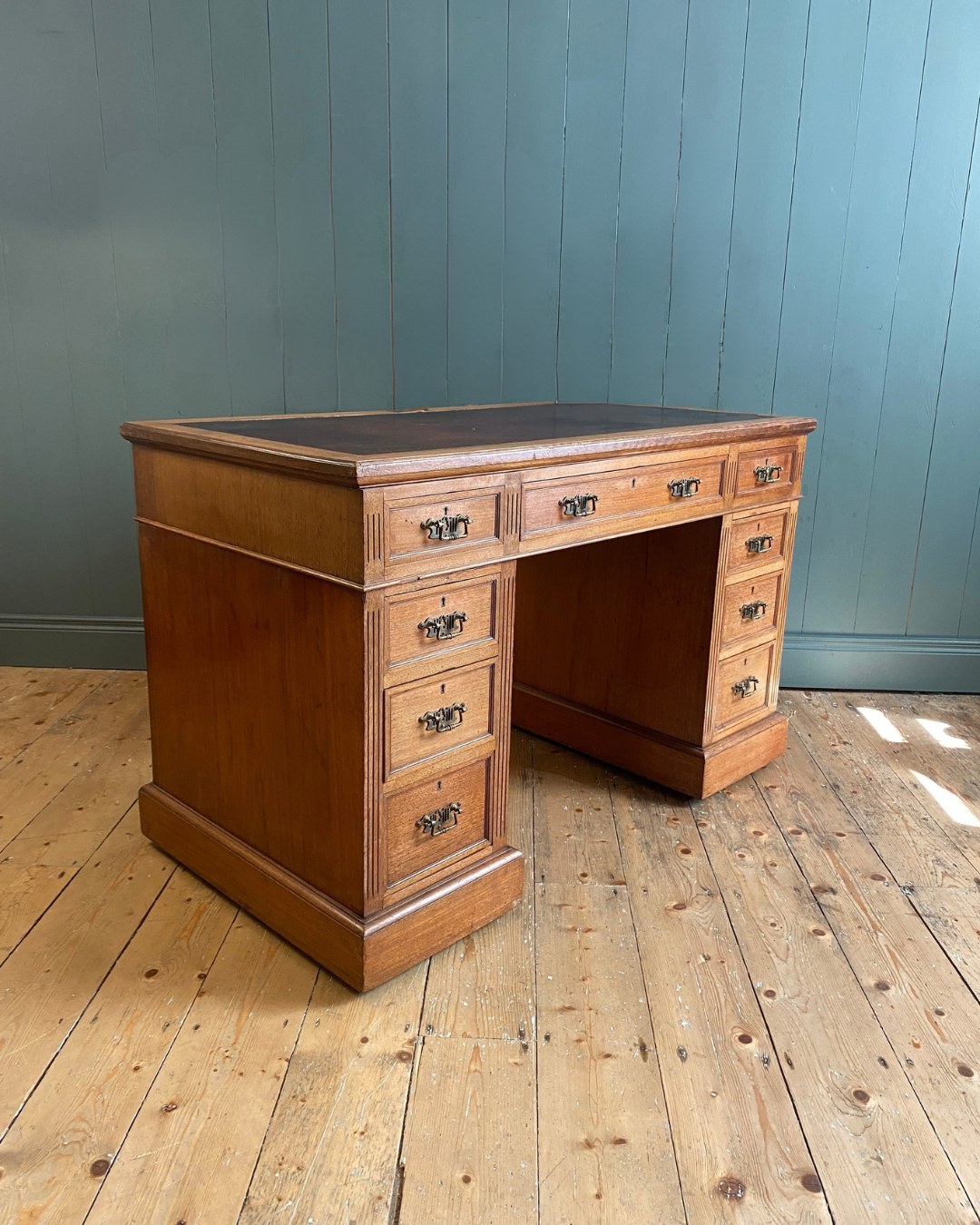 Pedestal Walnut Desk Circa 1880's