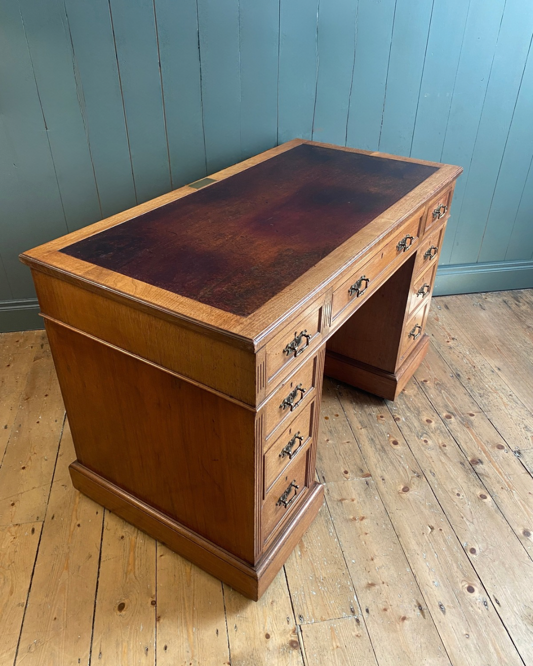 Pedestal Walnut Desk Circa 1880's