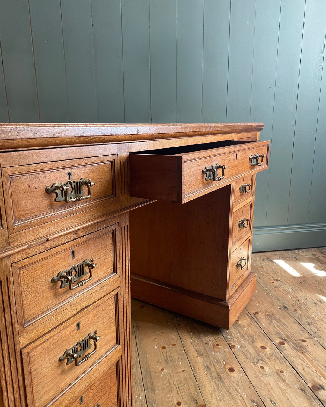 Pedestal Walnut Desk Circa 1880's