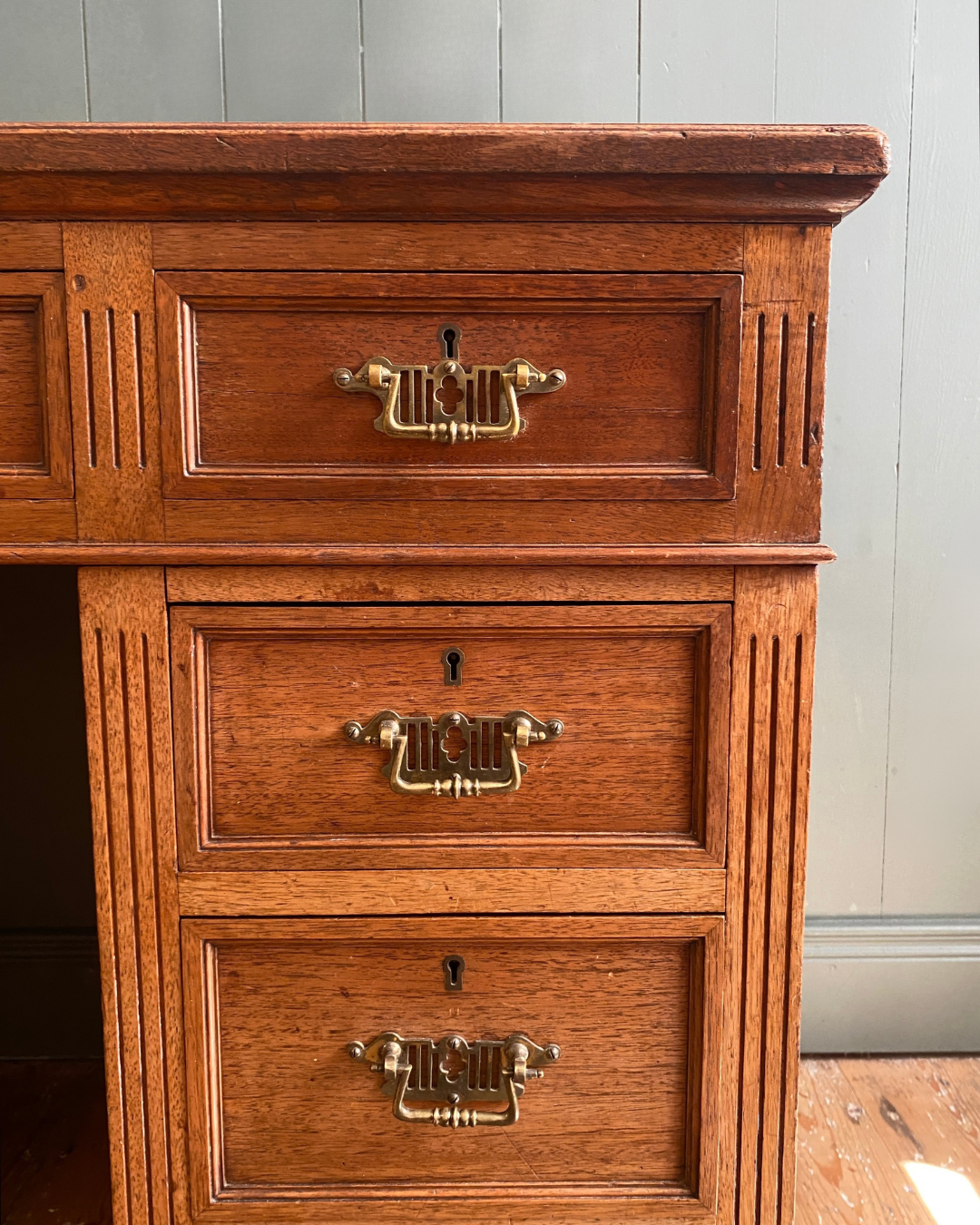 Pedestal Walnut Desk Circa 1880's