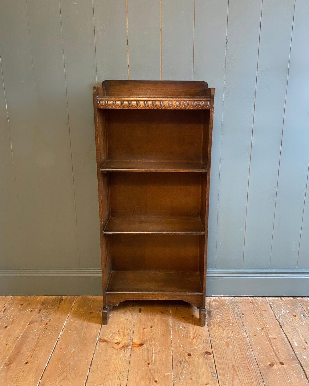 1920s Slim Oak Bookcase
