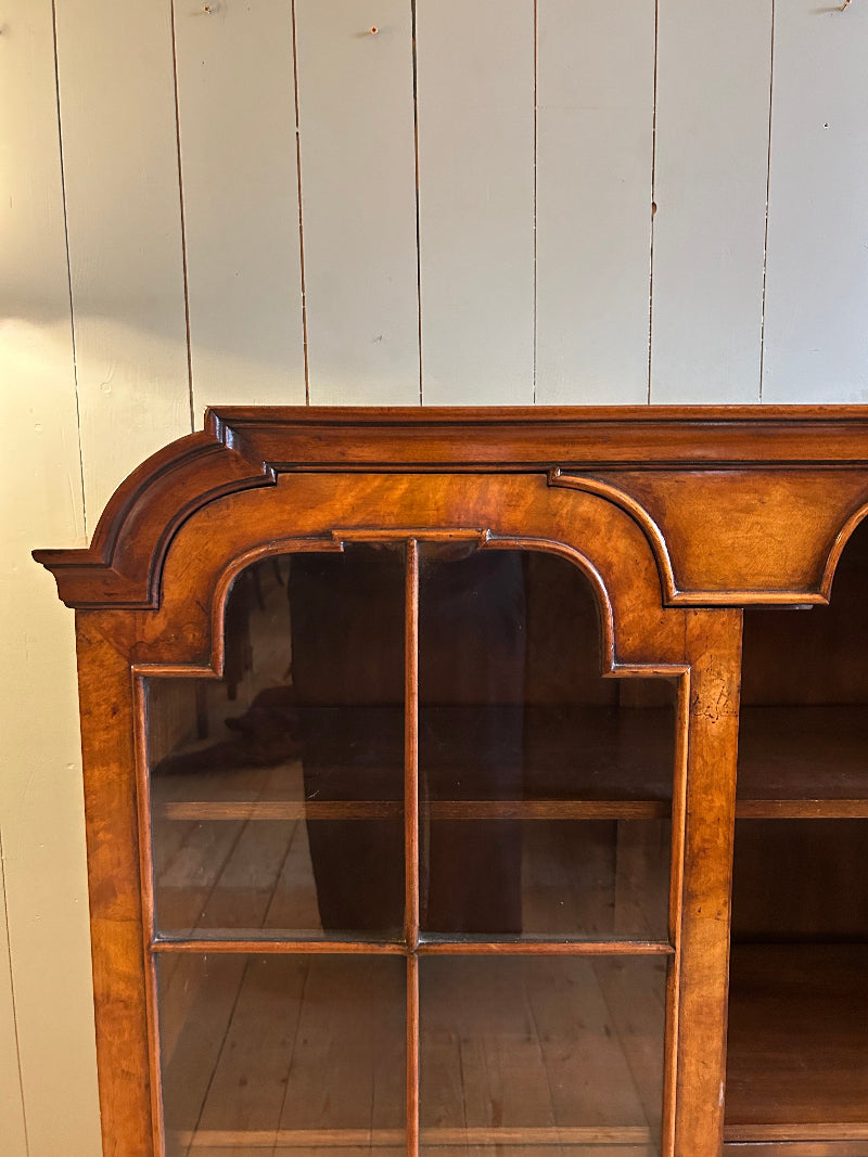 1930s Walnut Bookcase or Display Cabinet