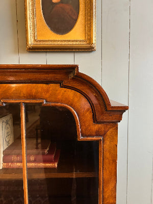 1930s Walnut Bookcase or Display Cabinet