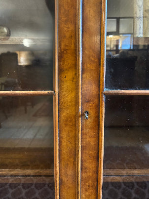 1930s Walnut Bookcase or Display Cabinet