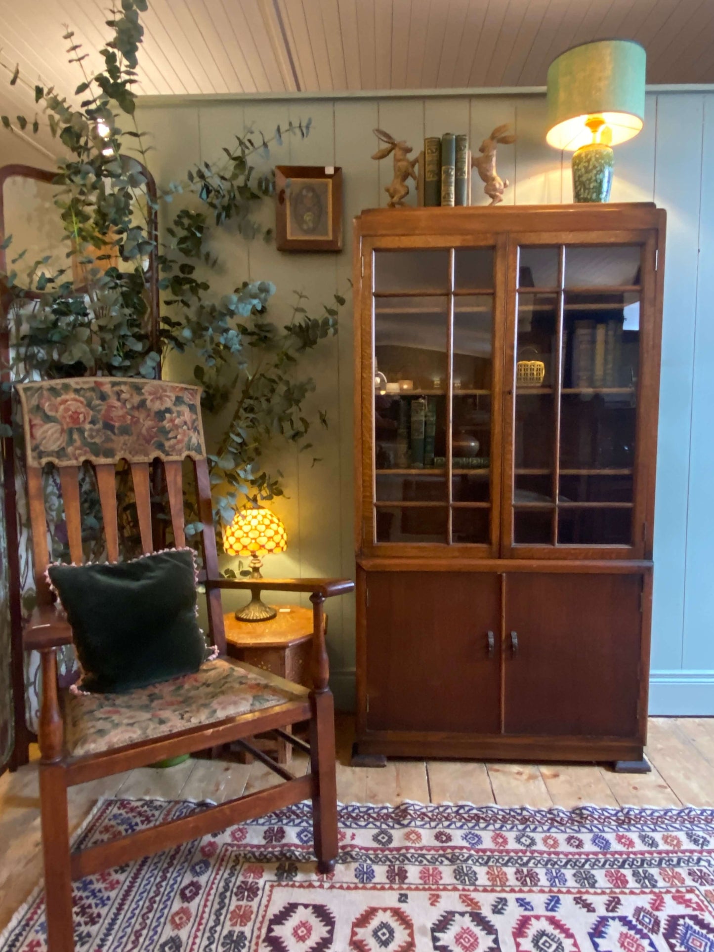 1930's Glazed Oak Bookcase